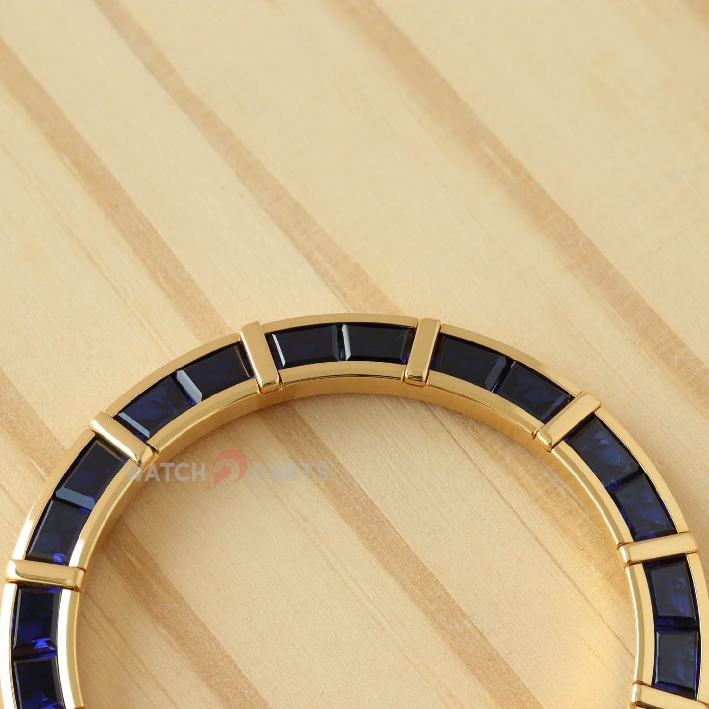 24 Baguette sintético azul de zafiro oscuro de zafiro de diamante bisel para rolex daytona 40 mm watch bisel de piedra preciosa