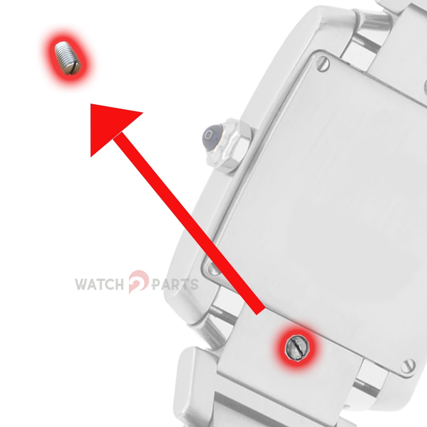 Watch Strap Locking Rod Screw for Cartier Tank Francaise 2465/2384 Watch Band