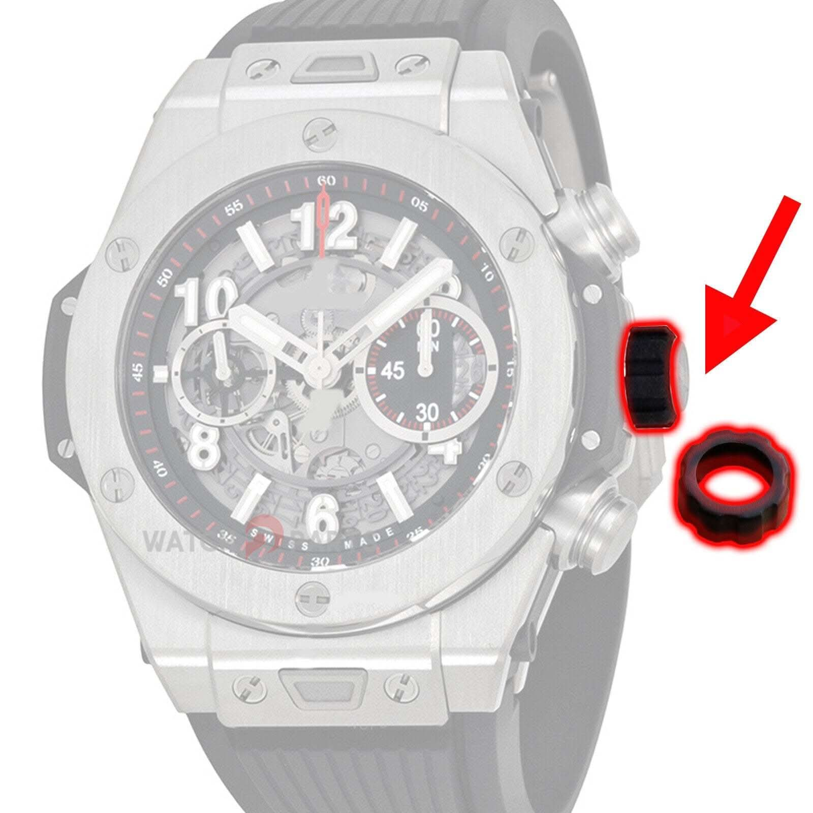 حلقة غطاء التاج من مطاطية Hublot Big Bang Unico 411 45mm Chronograph