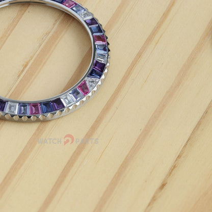 Mira el bisel para rubicias de yates rolex 42 mm Rubies y spinela azul sintética/espinela morada y moissanite