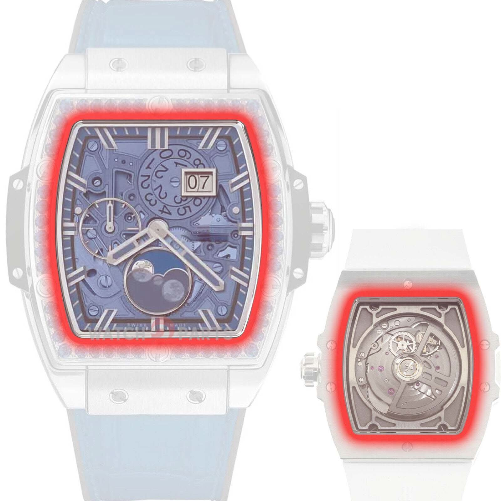 Cristal de zafiro para Hublot Spirit of Big Bang 647 Front & Case Back Watch Glass