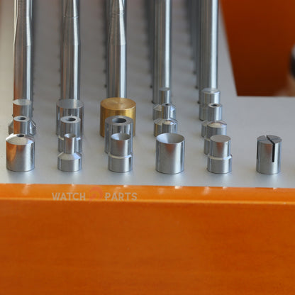 Professional Watchmaker Staking Set–Precision Punch&Anvil Bench Tool Kit for Pressing Hands&Balance Staffs&Gears&Rotor Bearing Screw