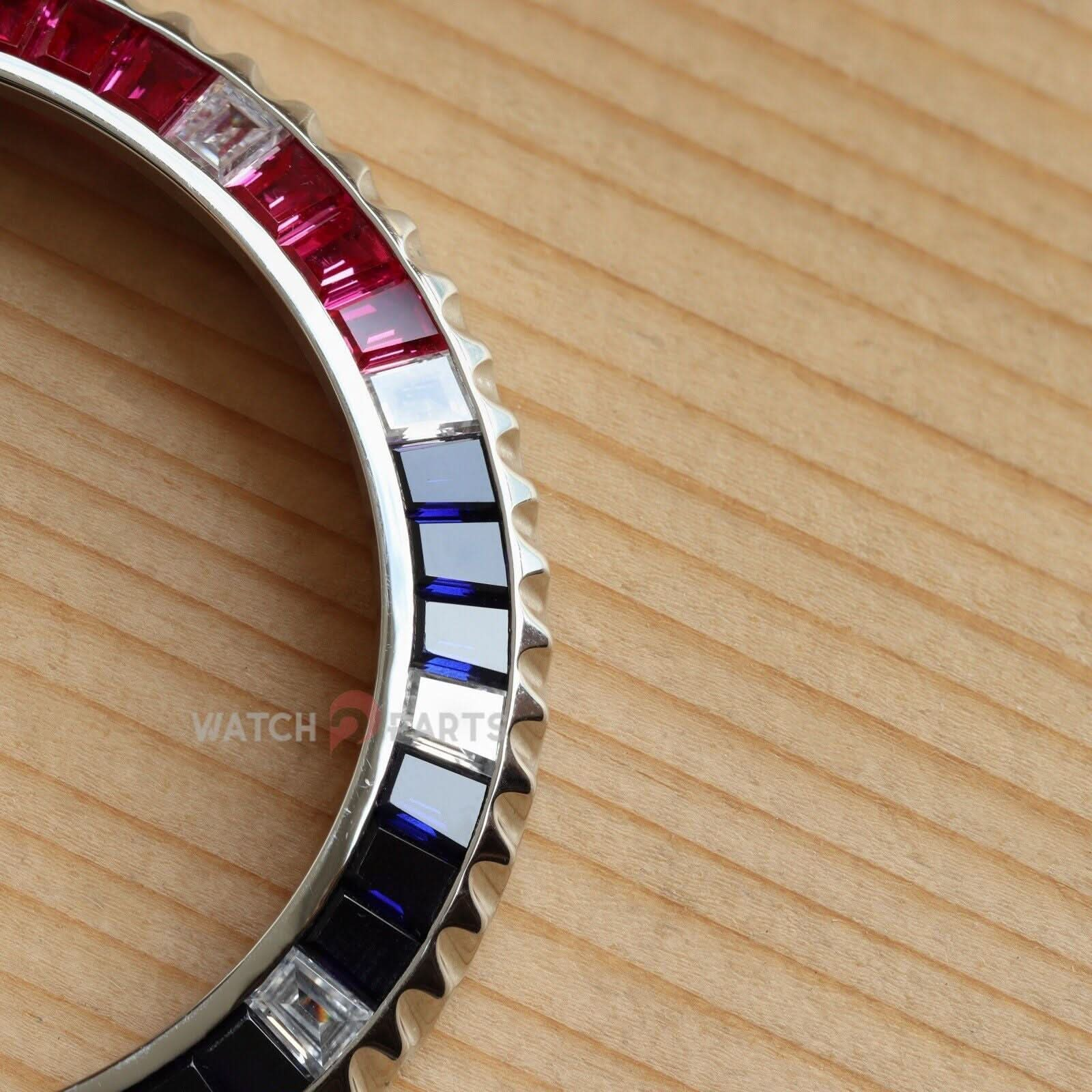 Regenbogen CVD Synthetische Edelsteinbeobachtung für Rolex 16710 GMT-Master II 40 mm