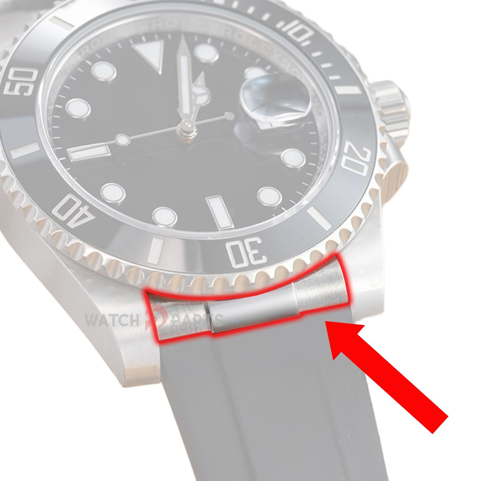 Watch-Gurt-End-Link für Rolex Sky-Dweller Leder/Gummi-Uhr-Band-Umwandlung Band