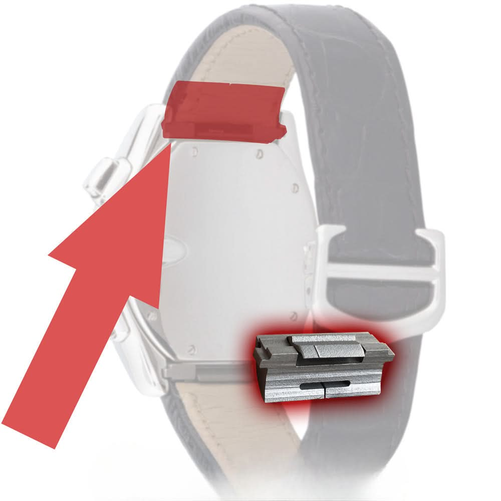 Strap Metallic Precision Modular Components Inserts Inside for Roadster De Cartier 2618 2826 Watch Leather Band