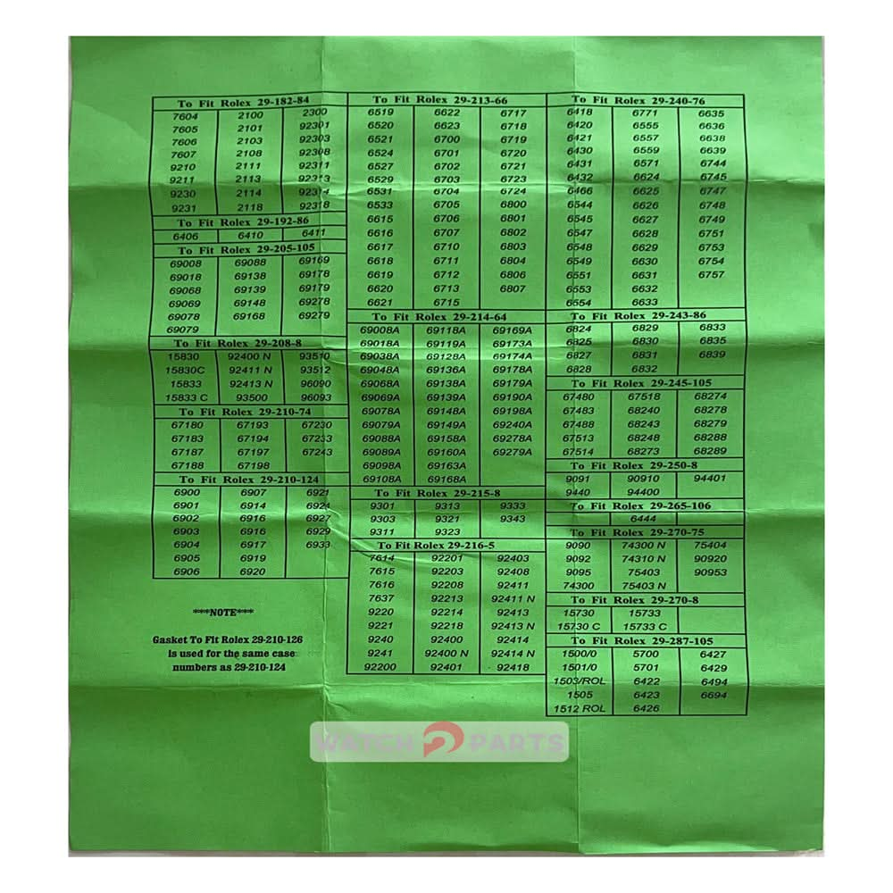 watch waterproof ring gasket set for Rolex Oyster Perpetual/Datejust Turn-O-Graph/Air King Date/Submariner (No Date) watch case