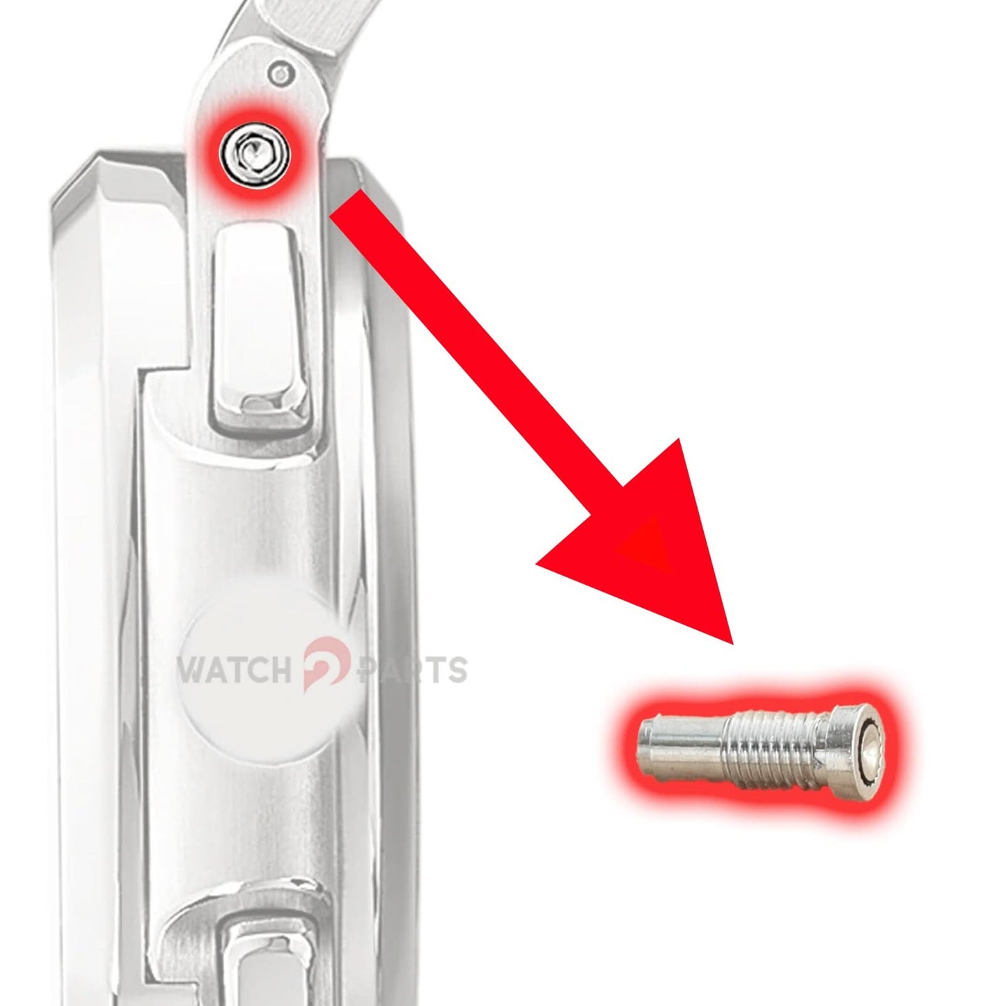 18K Rose Gold/White Gold Watch Pusher of Case for Patek Philippe Nautilus PP 5990 40.5mm Watch