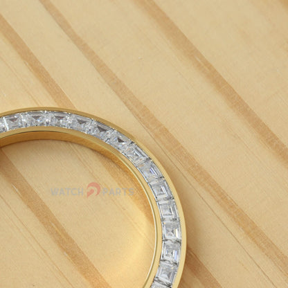 Bisel de reloj de oro de diamantes moissanite sintético para el bisel de piedra preciosa Rolex Daytona 40mm