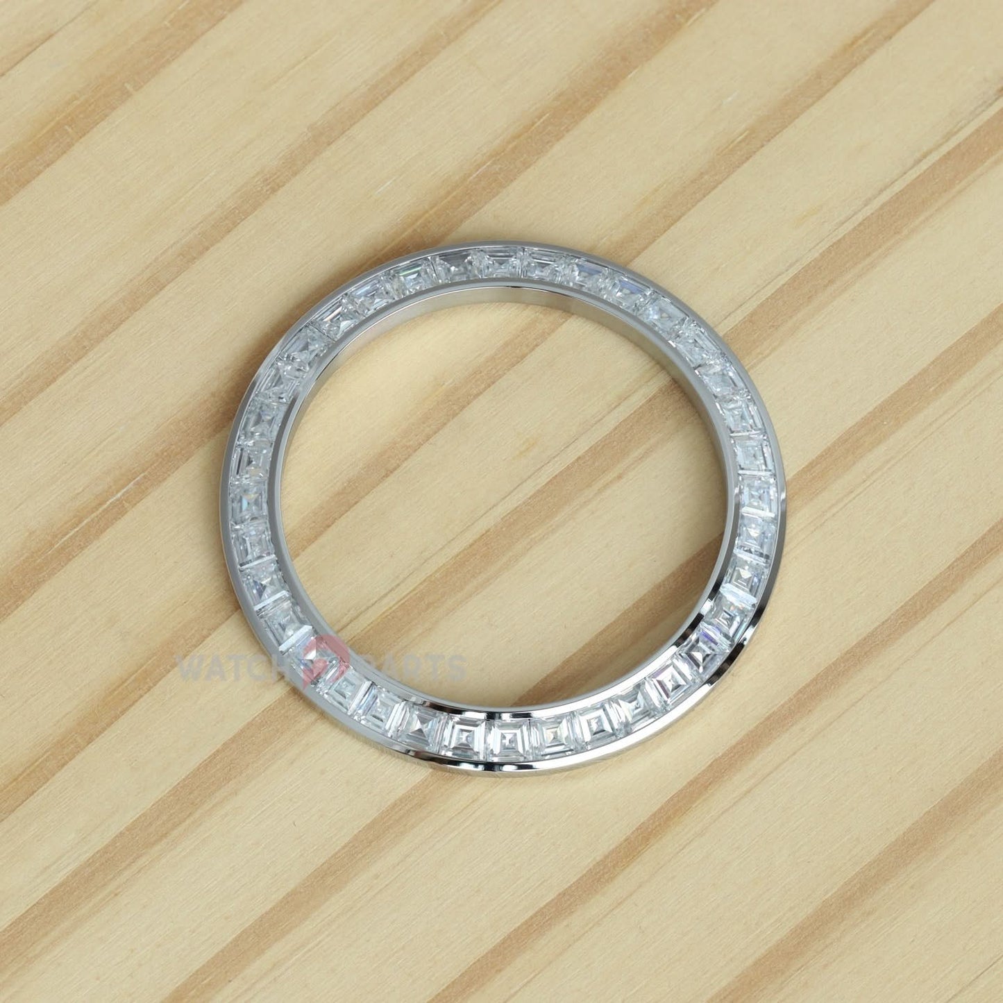 Bisel de reloj de plata de diamante moissanite sintético para rolex daytona 40 mm watch gemstone bisel