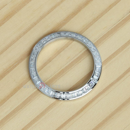 Bisel de reloj de plata de diamante moissanite sintético para rolex daytona 40 mm watch gemstone bisel