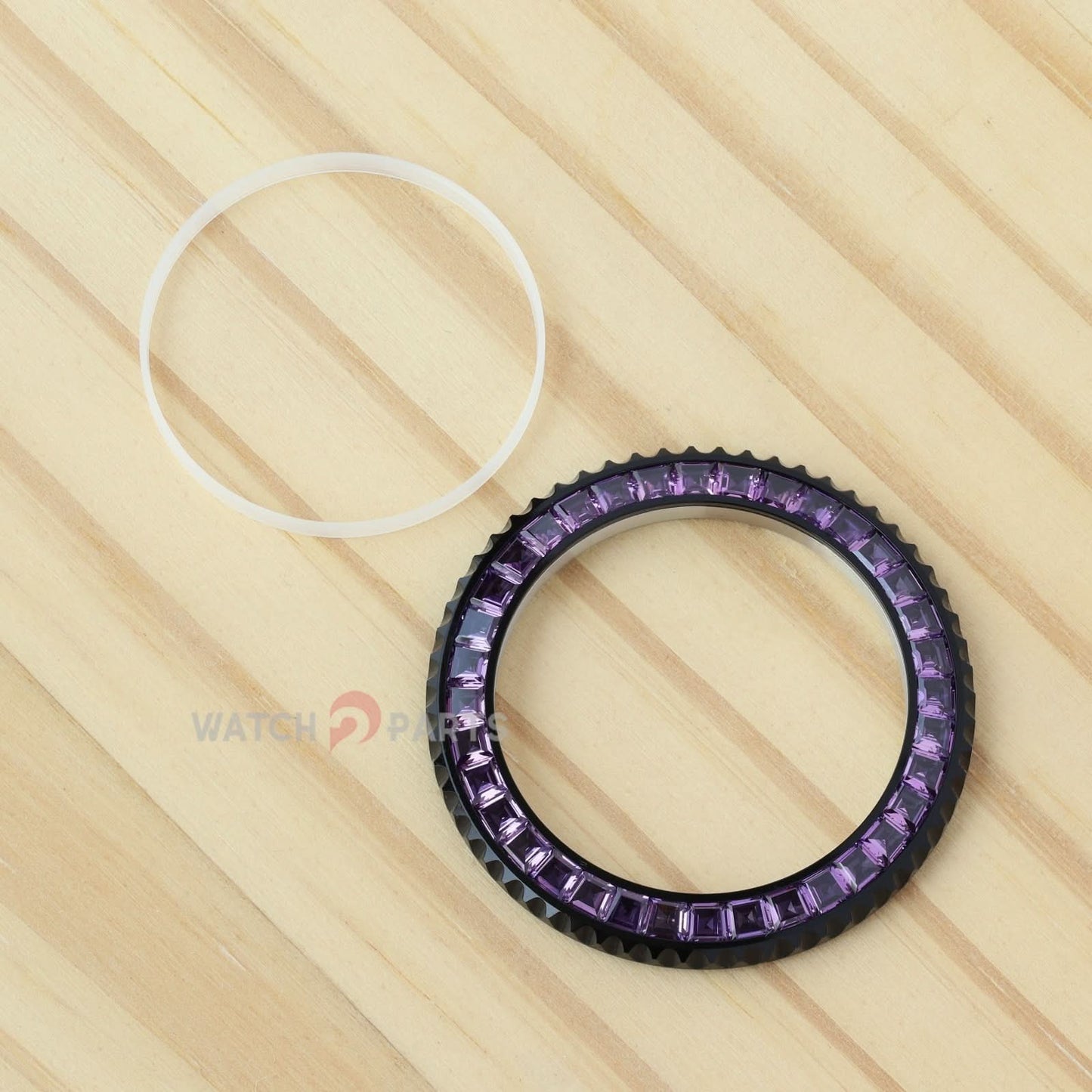 Bisel de reloj de espinela púrpura sintética para Rolex Submariner 40/41 mm Watch Gemstone Bisel