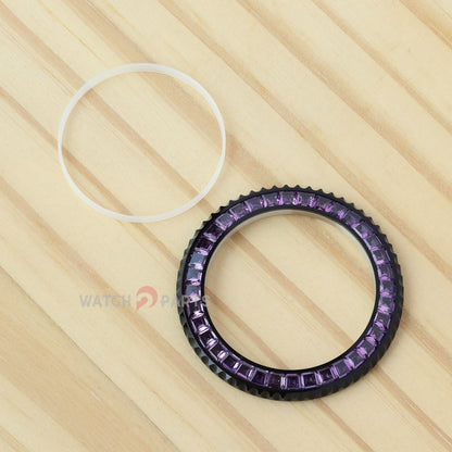 Bisel de reloj de espinela púrpura sintética para Rolex Submariner 40/41 mm Watch Gemstone Bisel