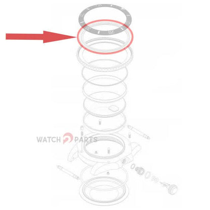 Retgaing Steel Bisel Insertar Tension Anillo de tensión para Rolex Submariner 16610/16613/16618 Reloj Flat Spring Washer