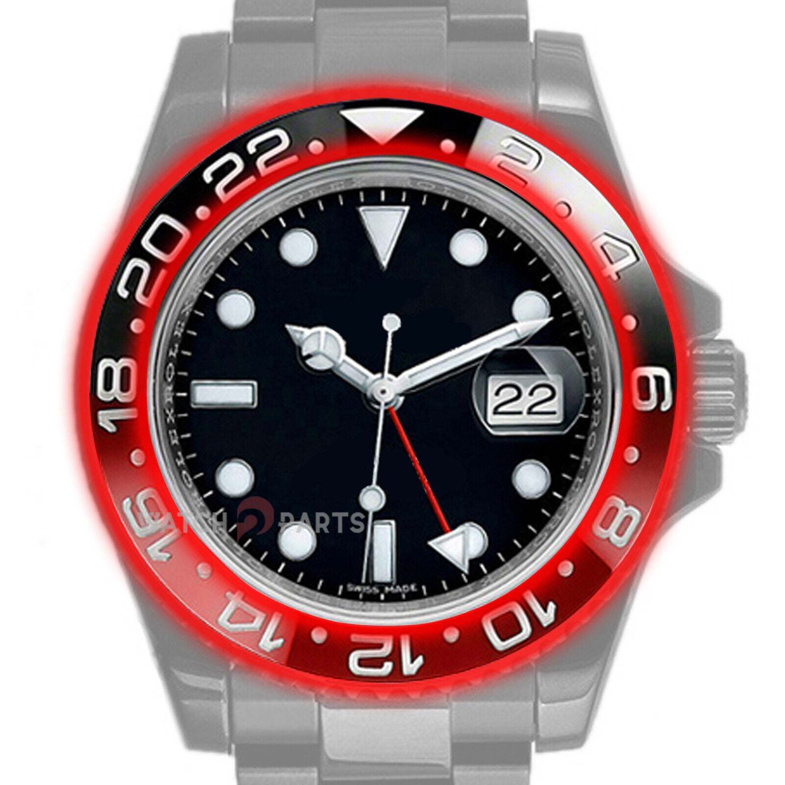 Blue Red Watch Ceramic Bezel for Rolex GMT-Master II 40mm 116710 126710 Watch