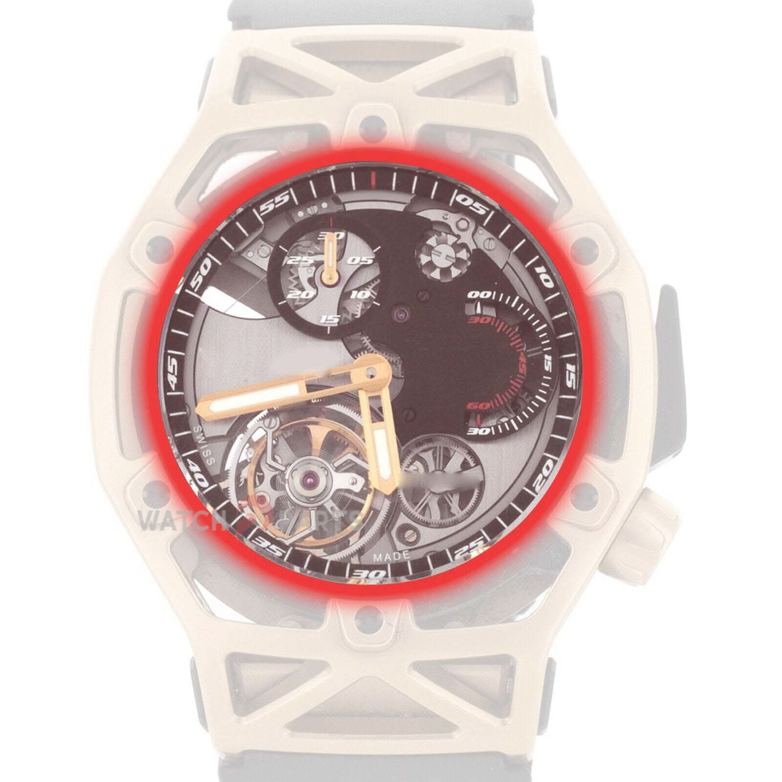 Sapphire Crystal für Hublot 408 TechFrame Tourbillon Chronograph Watch Glass