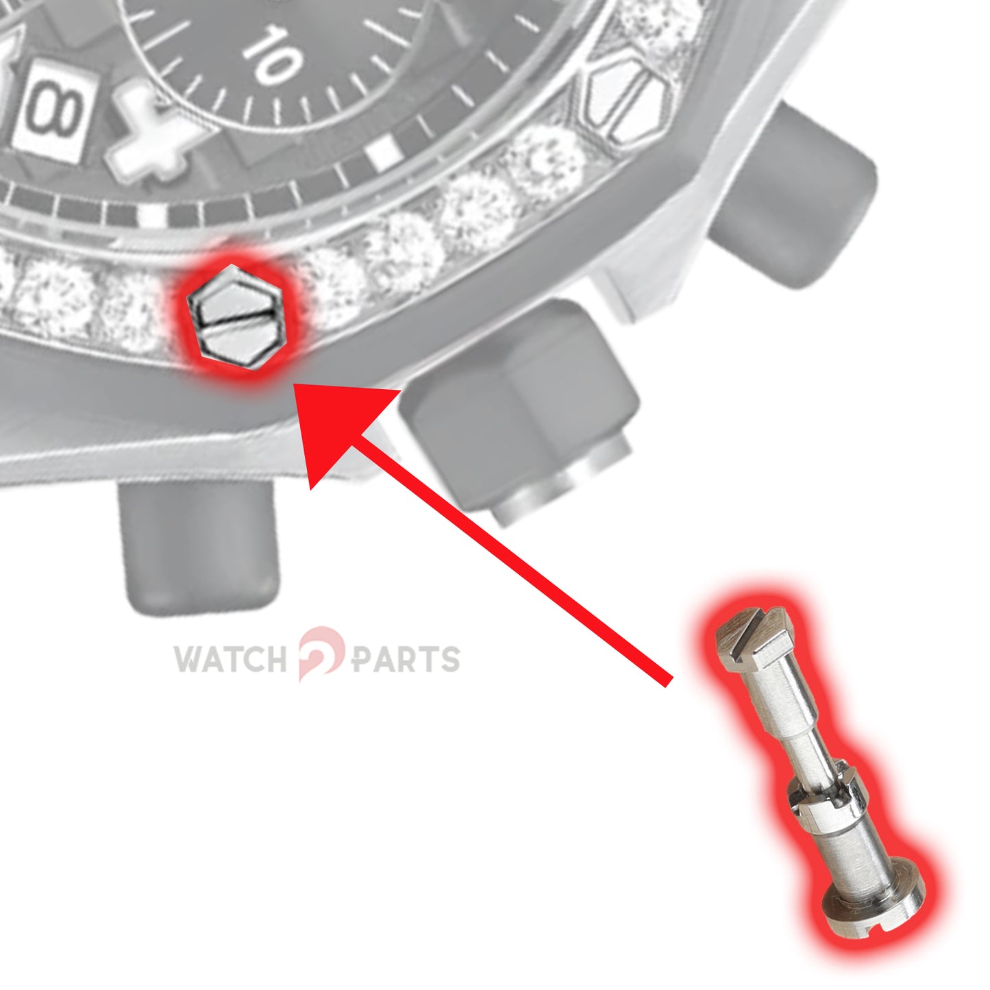 Watch Bezel Case Back Screw for Audemars Piguet AP 26231/26234 Royal Oak Offshore 37mm Lady Watch - watch2parts