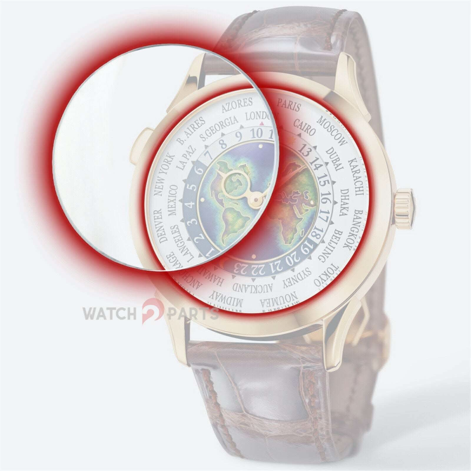 Watch Crystal für Patek Philippe 5231 World Time Double Doppelkuppel Saphirglas