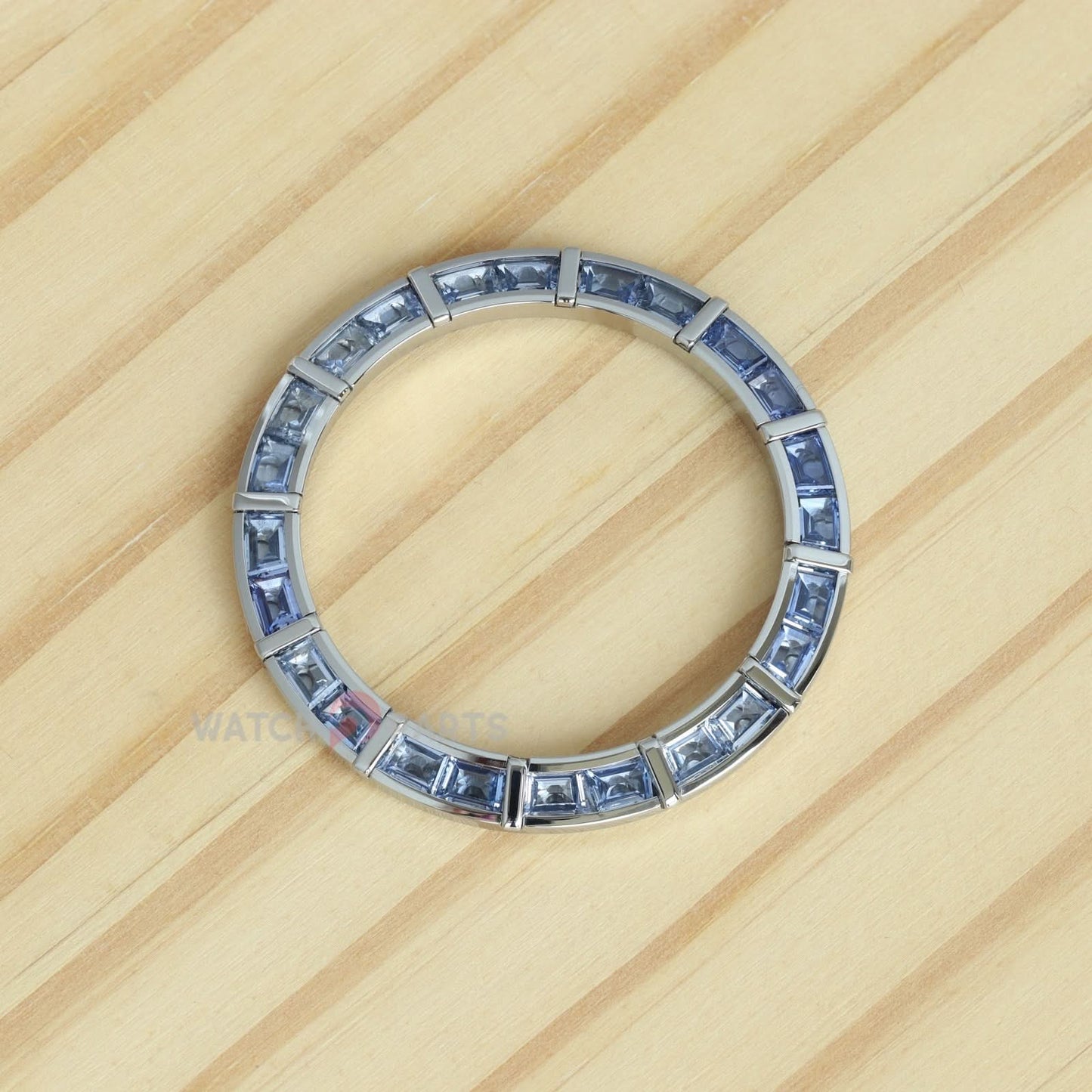 24 Baguette Synthetic Blue الياقوت الماس الفضية السات