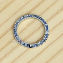24 Baguette Synthetic Blue Sapphire Diamond Silver Watch Bezel para Rolex Daytona 40 mm Watch Gemstone Bezel