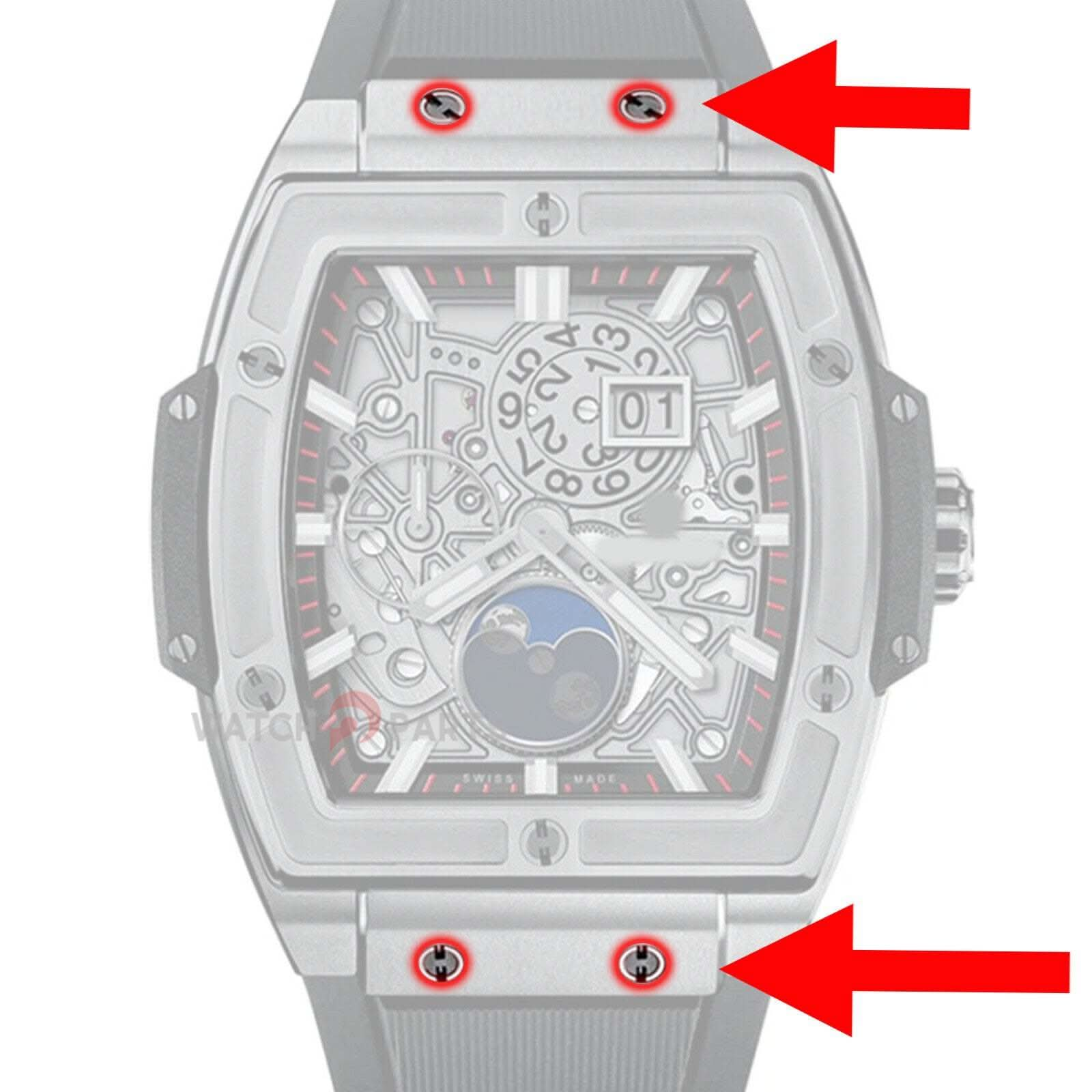 Guarda la vite del cinturino per Hublot Spirit of Big Bang 647/641 42mm Moonfase Band