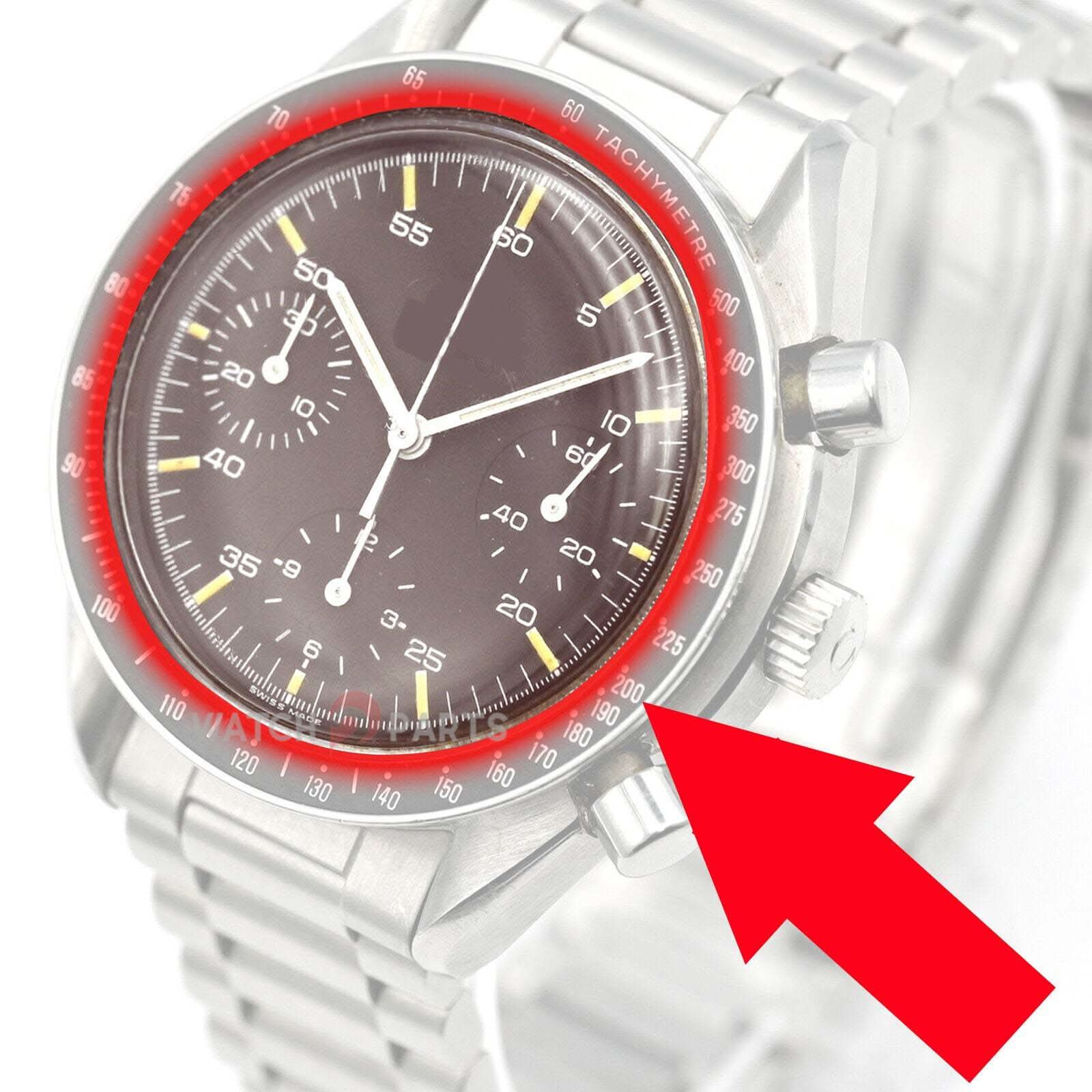 Mira el vidrio acrílico de plástico para plexi para Omega Speedmaster Reducido 175.0032 Reloj