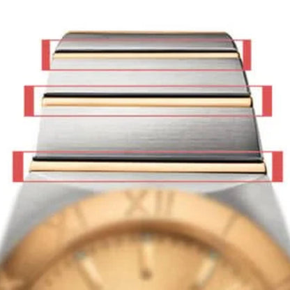 Piezas de segmento de reparación de la banda de oro de 18k Gold Watch para la correa de reloj de la constelación de omega