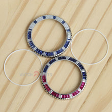 Moissanite/Blue Sapphire & Rubies Watch Bisel para Rolex GMT-Master II 40 mm Reloj