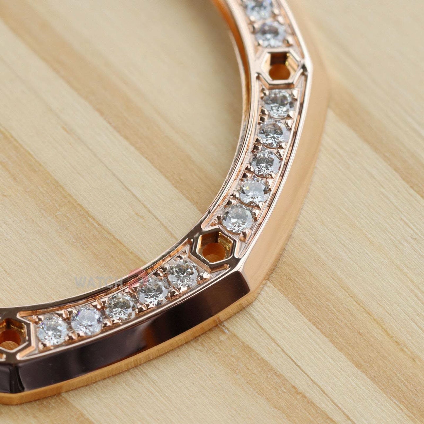 18k Rose Gold Natural Diamond Watch Bezel para Audemars Piguet 26420 AP Royal Oak Offshore 43 mm Reloj