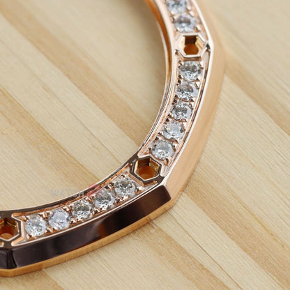 18k Rose Gold Natural Diamond Watch Bezel para Audemars Piguet 26420 AP Royal Oak Offshore 43 mm Reloj