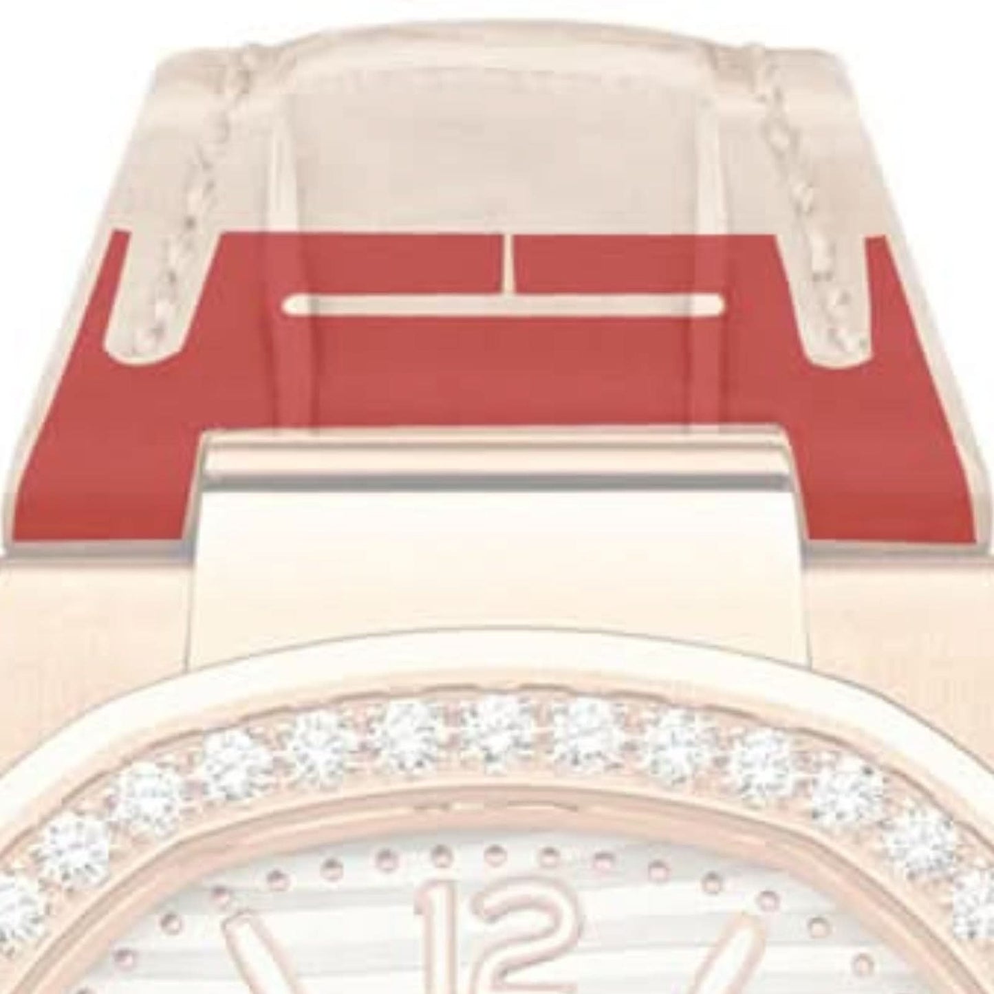 watch leather strap insert for Patek Philippe Nautilus 7010 ladys' watch band