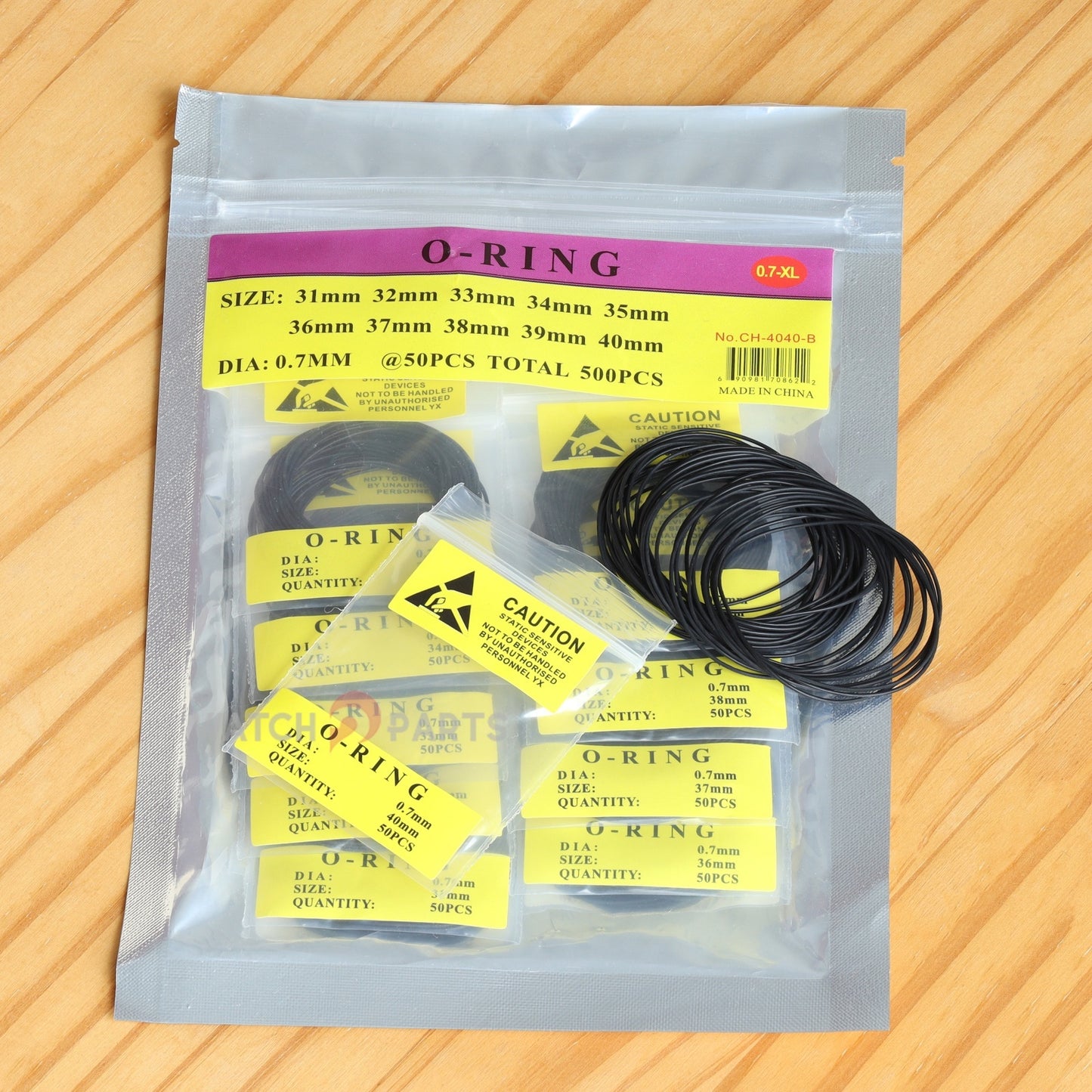 6 Sizes Watch Gasket Set Waterproof Rubber Ring O-Ring for Watch Bezel/Case Back