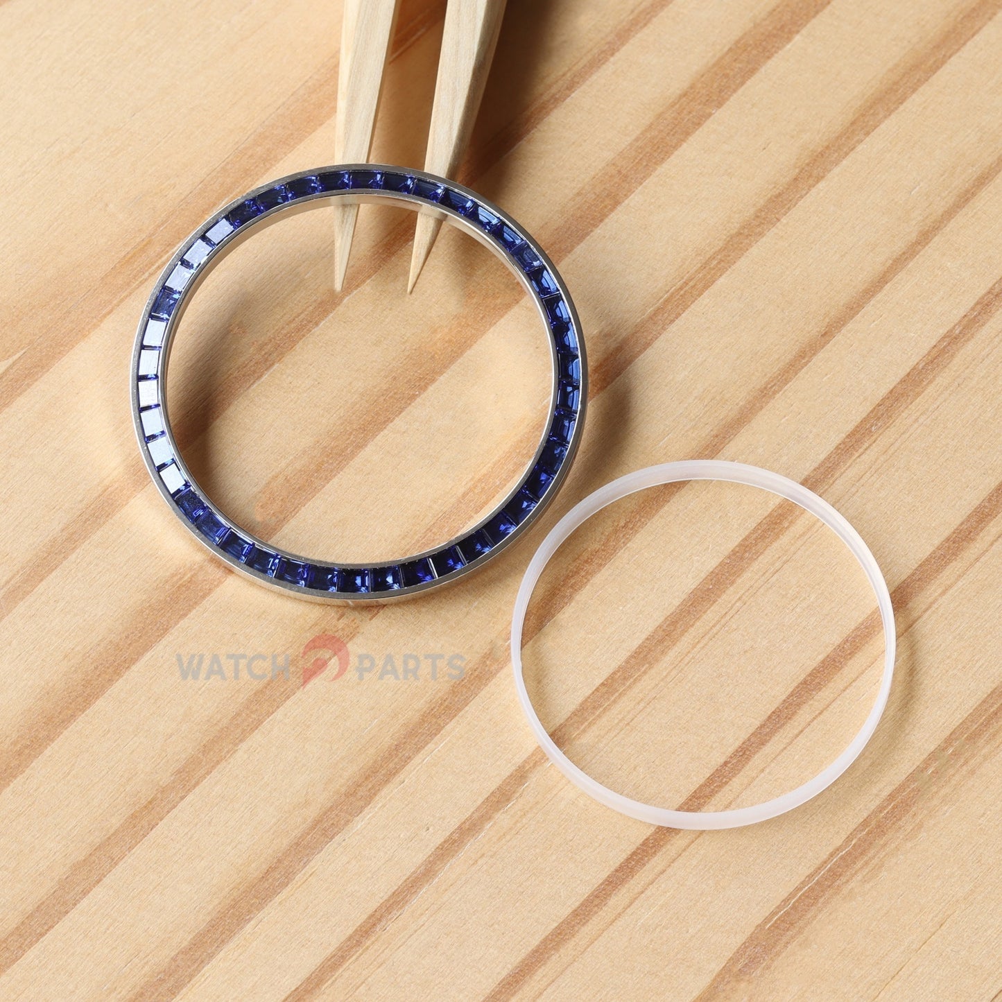 Synthetic Blue Sapphire & Emerald Watch Gemstone Bezel for Rolex Datejust 36 1262xx 36mm Watch Insert - watch2parts