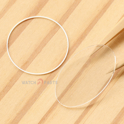 Ellipse Flat Watch Sapphire Crystal&Gasket for Bvlgari Ovale DV32G 32mm Glass