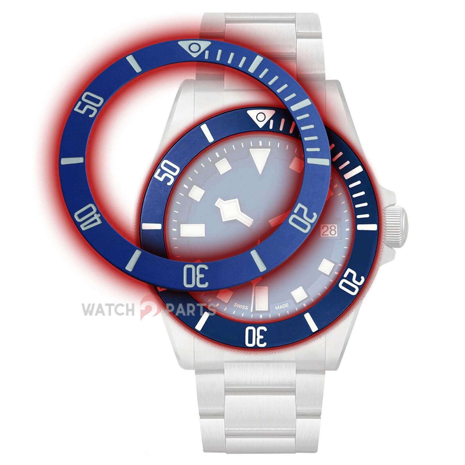 Insert de lunette en céramique pour Tulador Pelagos 42mm 25600/25500 Scale lumineuse de montre