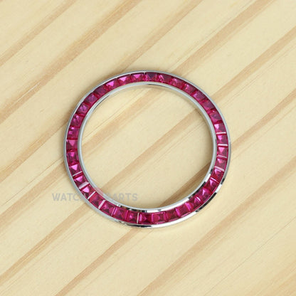 Pink Gemstone Silver Watch Bezel para Rolex Daytona 40 mm Watch