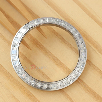 Bisel de reloj de plata de diamante moissanite sintético para rolex daytona 40 mm watch gemstone bisel