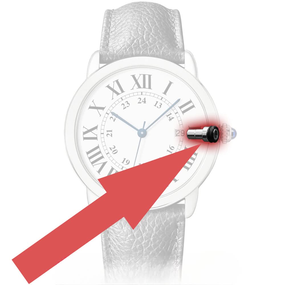 Tubo de corona de acero impermeable para Ronde de Cartier Automatic Watch