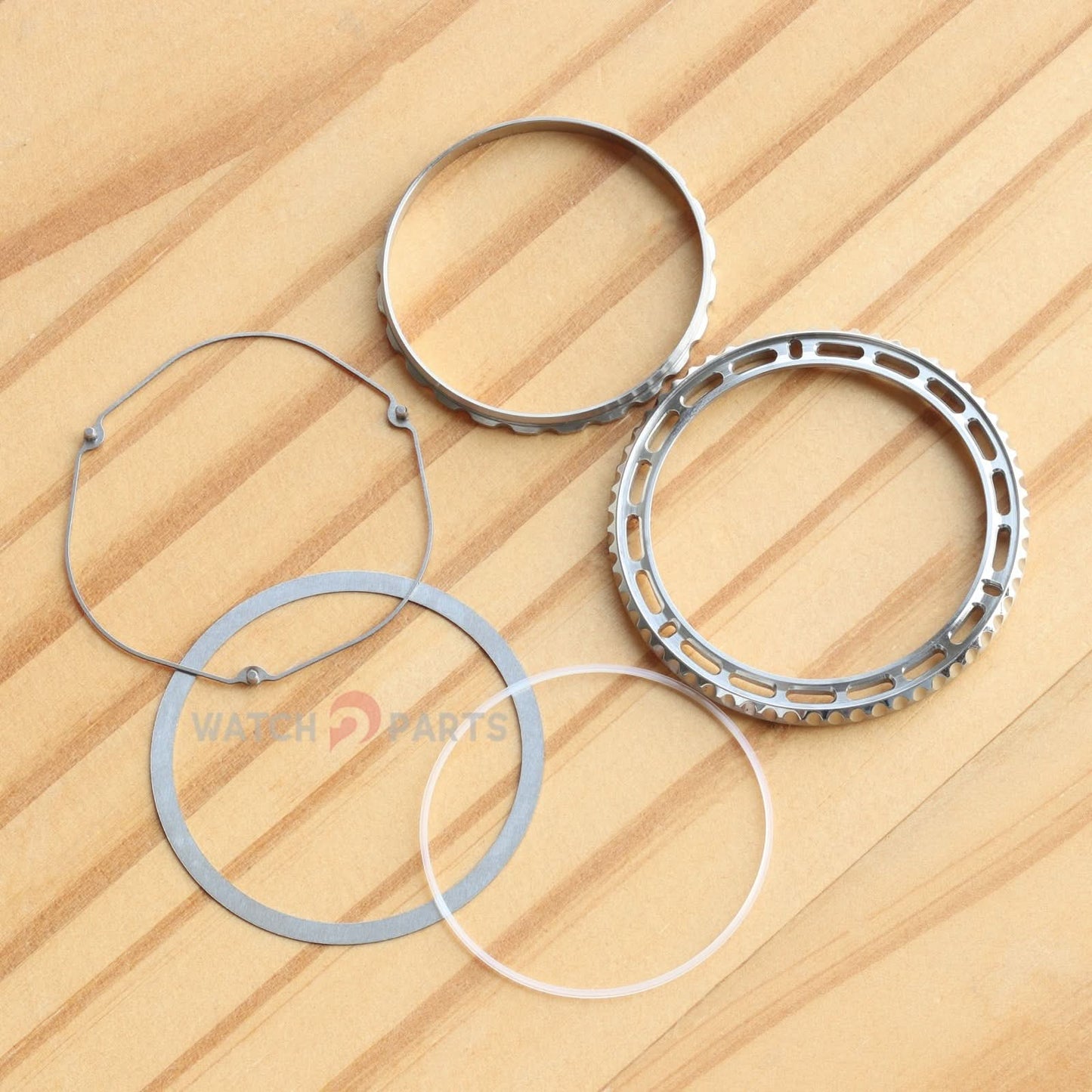 Bisel estriado+Junta de bisel de goma+Haga clic en Spring+Tension Spring+Bisel de retención para Rolex GMT-Master II 126710/116710