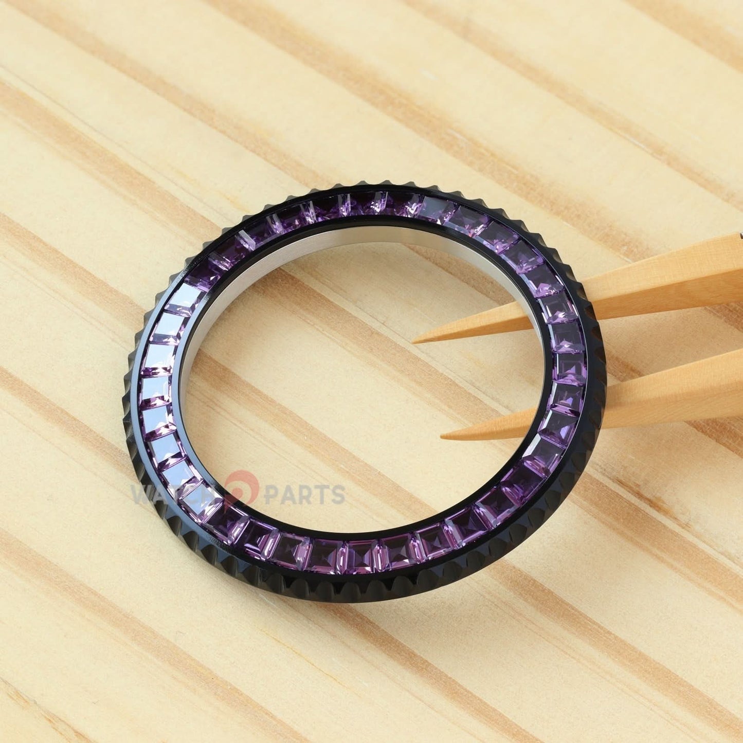 Bisel de reloj de espinela púrpura sintética para Rolex Submariner 40/41 mm Watch Gemstone Bisel