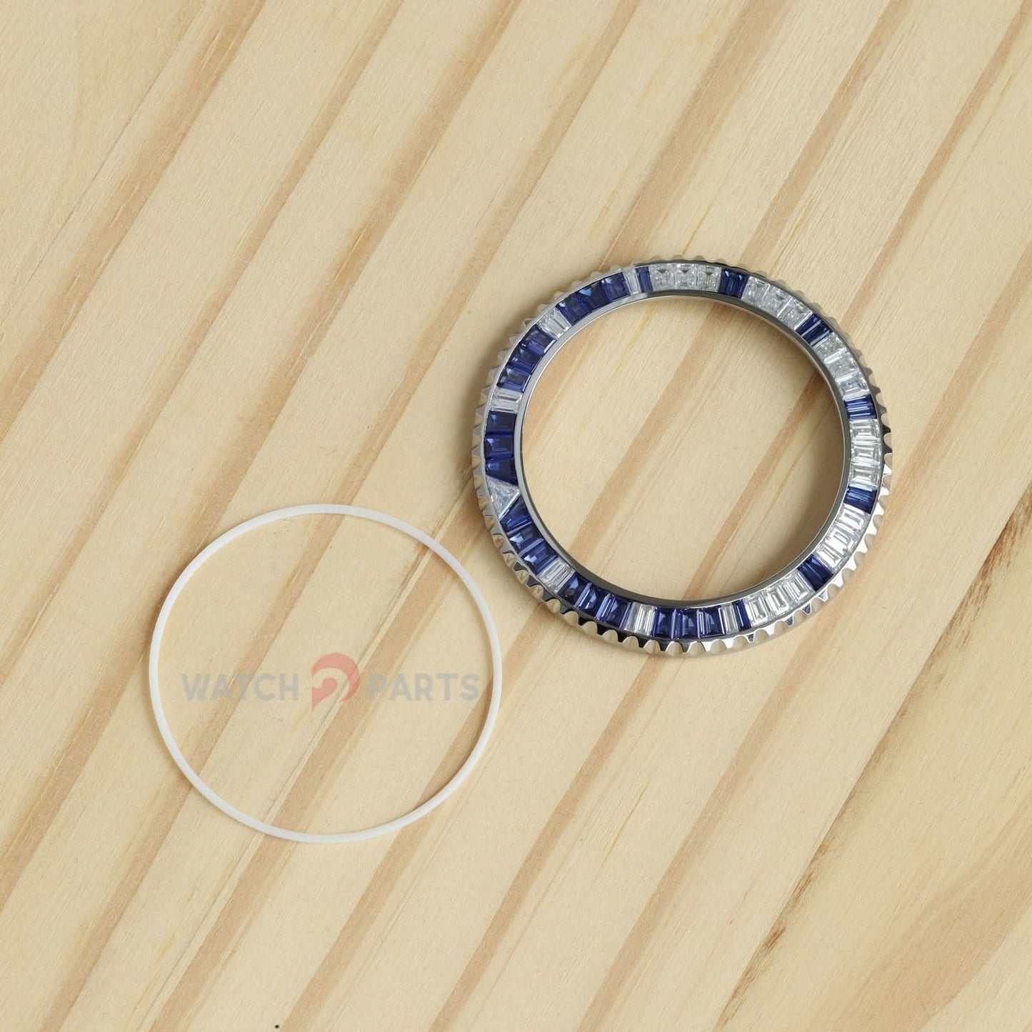 Moissanite/Blue Sapphire & Rubies Watch Bisel para Rolex GMT-Master II 40 mm Reloj