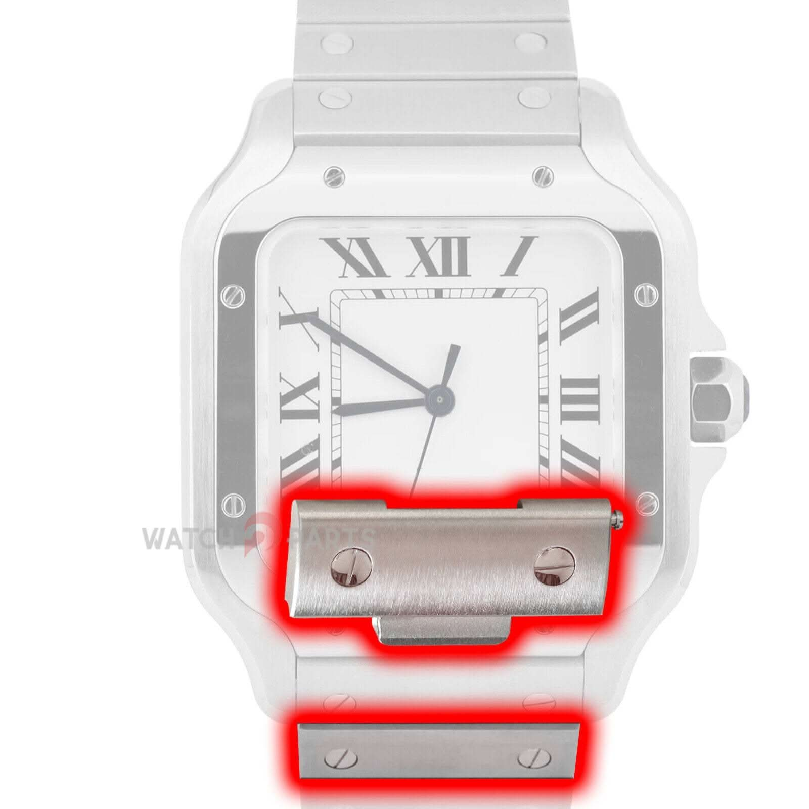 Segmento de pulsera de acero de interruptor rápido para Cartier Santos M/XL 4075 4072 Piece en el enlace de la banda de reloj