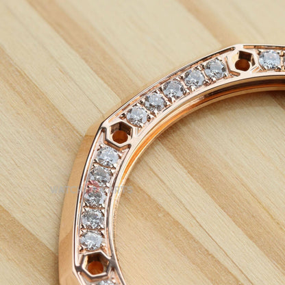 18k Rose Gold Natural Diamond Watch Bezel para Audemars Piguet 26420 AP Royal Oak Offshore 43 mm Reloj