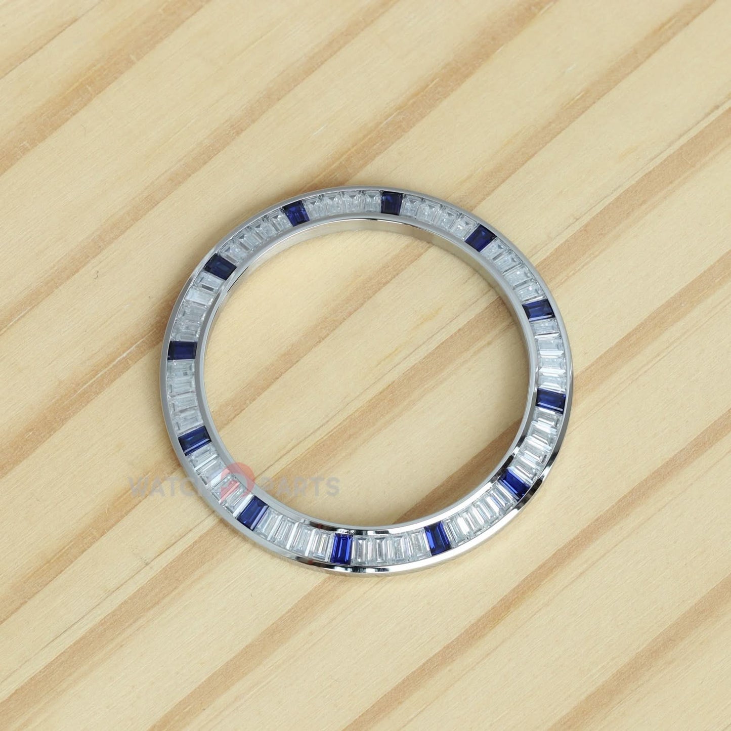 Synthetic Moissanite Diamond & Dark Blue Sapphire Watch Bisel para Rolex Daytona 40 mm Watch Gemstone Bezel