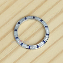 Synthetic Moissanite Diamond & Dark Blue Sapphire Watch Bisel para Rolex Daytona 40 mm Watch Gemstone Bezel