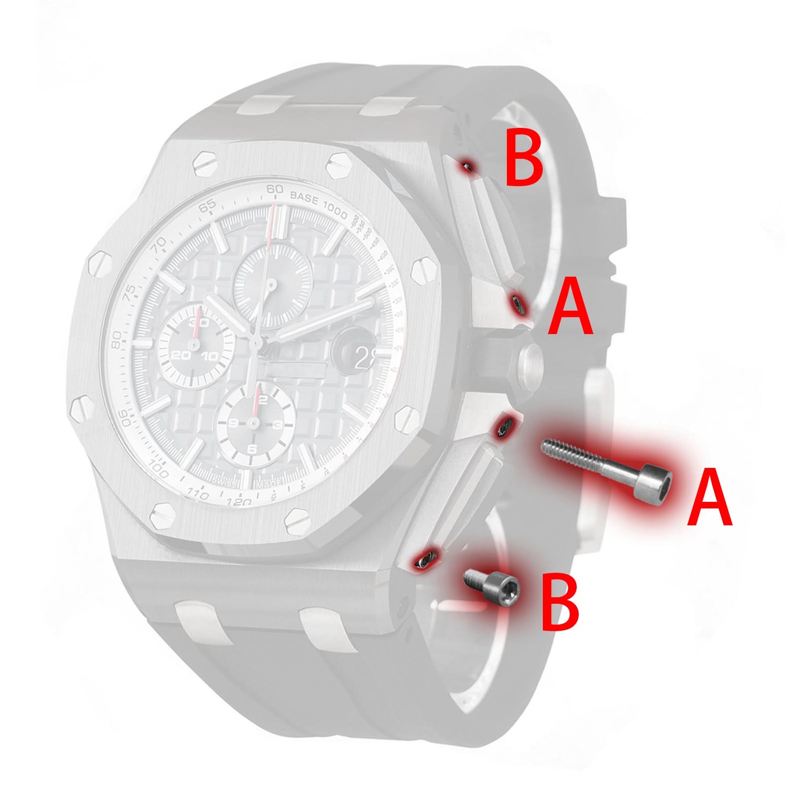 Regarder Pusher Protect Guard Vis pour Audemars Piguet 26401/26405 AP Royal Oak propose