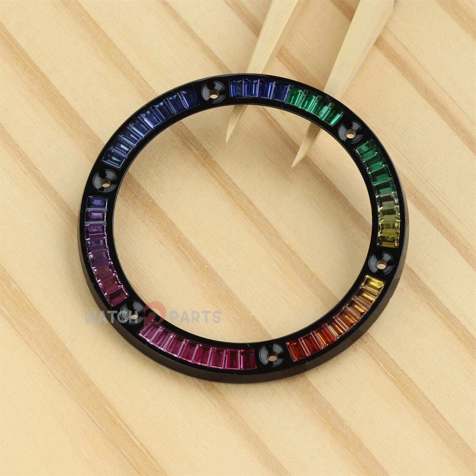 Rainbow CVD Bisel de piedra preciosa sintética para Hublot Big Bang 411 45 mm Reloj