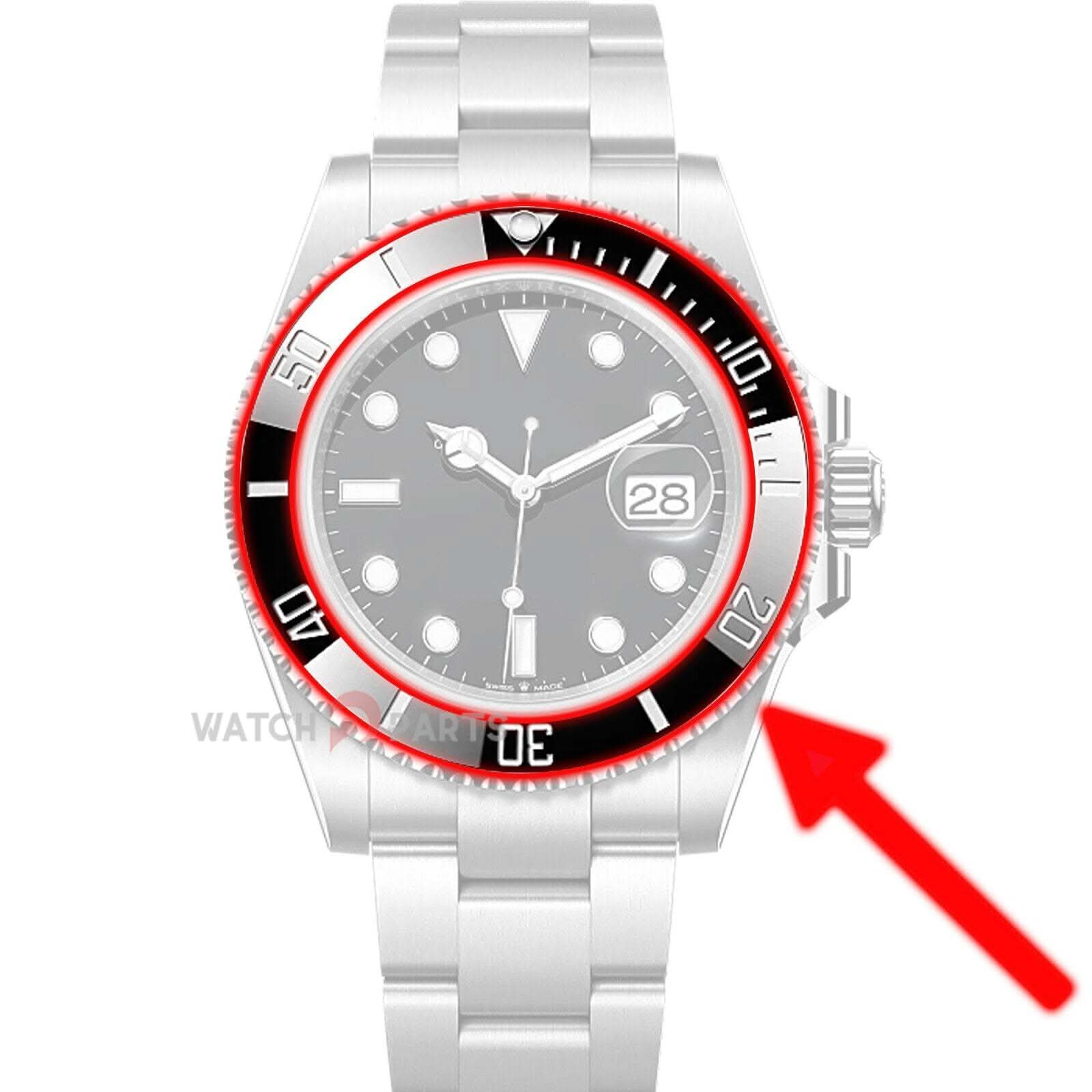 Keramikstahlwache Lünette für Rolex Submariner 40/41mm 116610 126610 Uhr