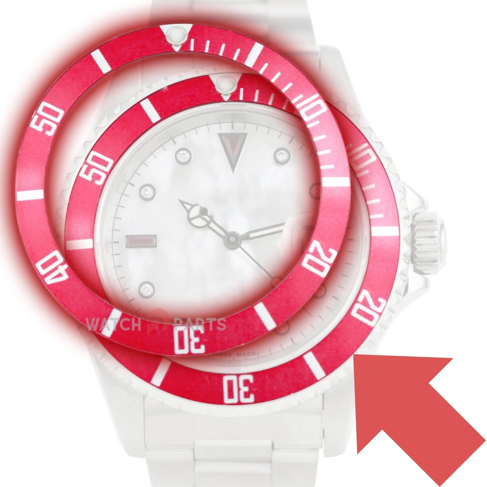 Guarda la cornice in ceramica rossa per Rolex Submariner 116610 40mm