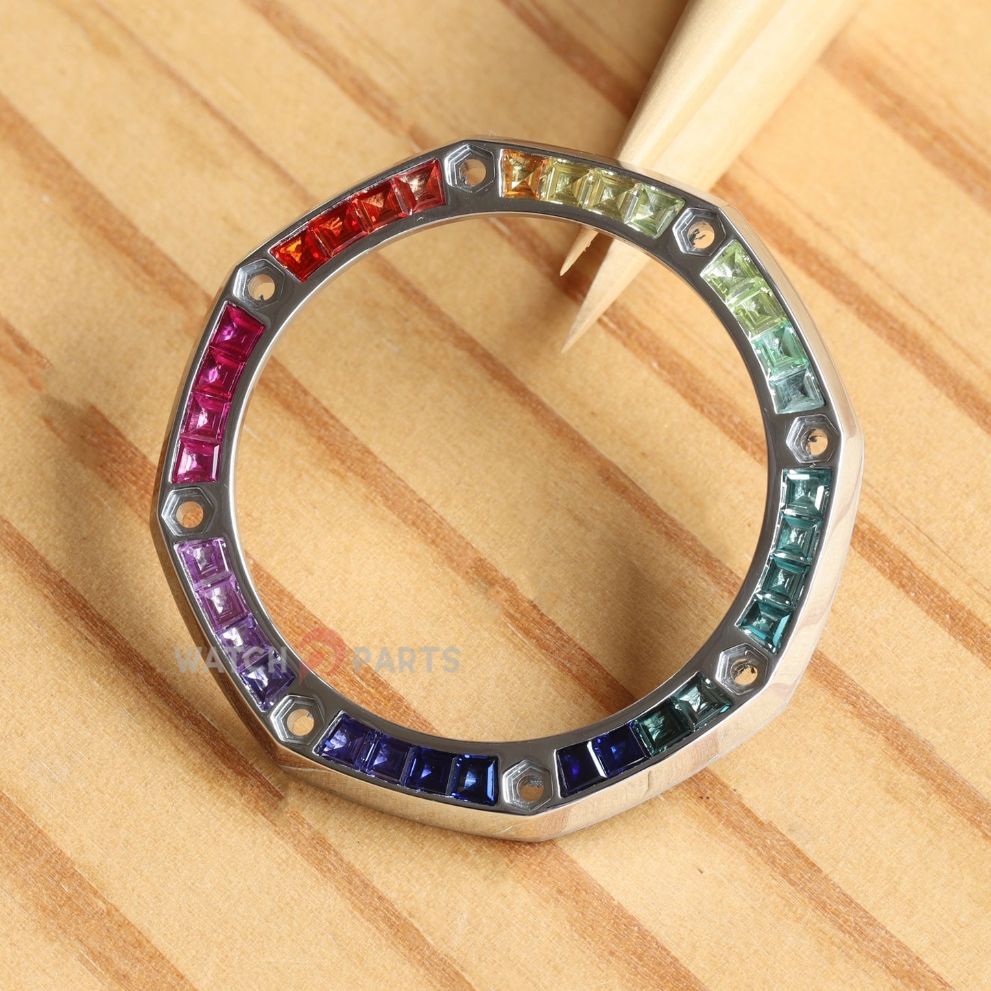 Synthetic Rainbow Sapphires Bezel for Audemars Piguet AP 25940SK Royal Oak Offshore 42mm Watch