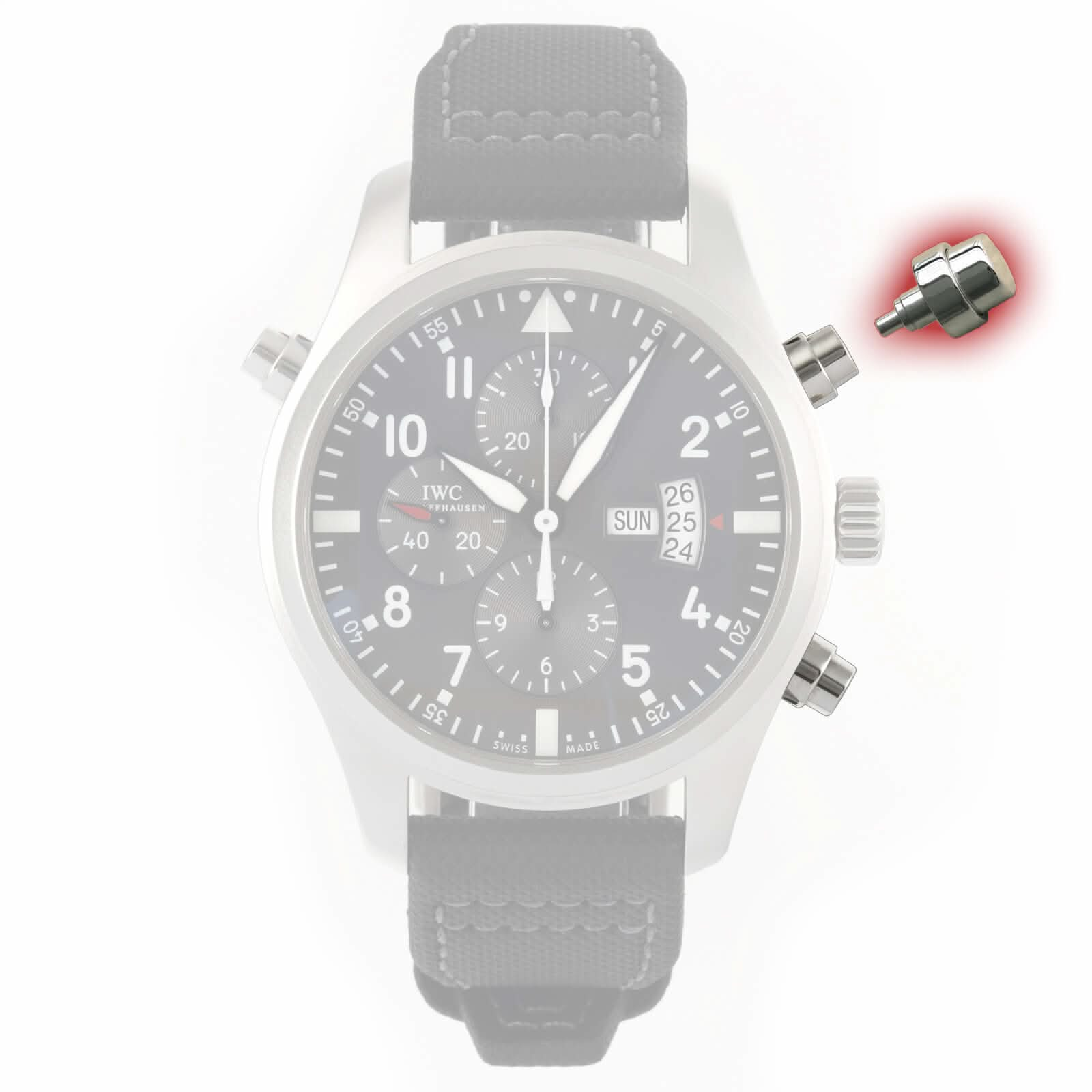 Pusteur de bouton de surveillance pour IWC IW3778 Pilot Double Chronograph 46 mm montre